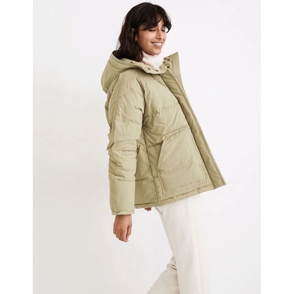 NEW Madewell Holland Quilted Puffer Parka in faded military green, 4X‎ - Picture 2 of 16